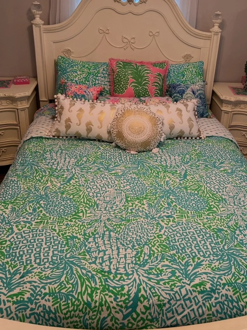 Lilly Pulitzer Pottery Barn Teen,  “Home Slice” Full / Queen comforter & 2 shams